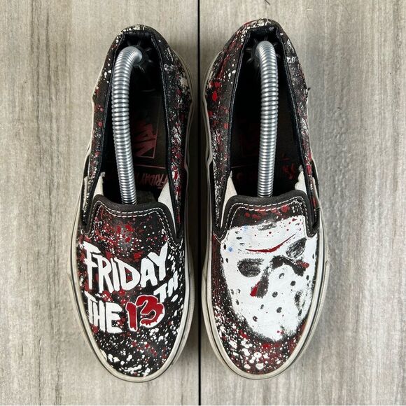 Vans House of Terror Friday The 13th Jason Voorhees Slip On Classic Women Size 5 - Picture 1 of 10